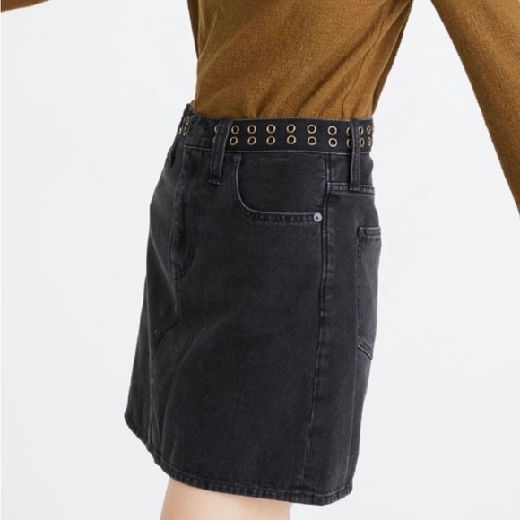 MADEWELL RIDGID DENIM A LINE SKIRT - Picture 1 of 6